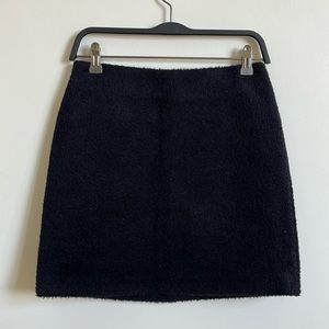 -Maje Black/Dark Navy Warm Winter Wool Mini Skirt NWT 36
